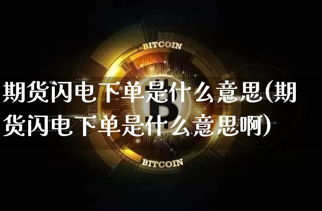 期货闪电下单是什么意思(期货闪电下单是什么意思啊)_https://m.zghnxxa.com_原油直播_第1张