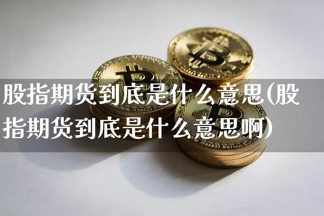 股指期货到底是什么意思(股指期货到底是什么意思啊)_https://m.zghnxxa.com_纳指期货_第1张
