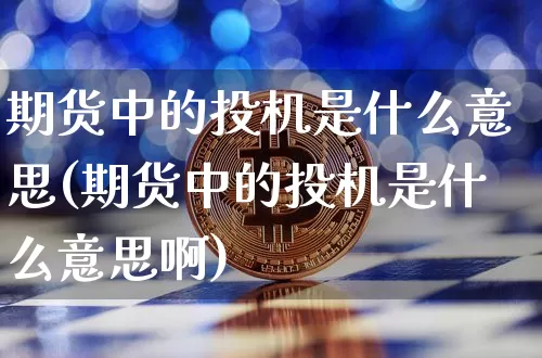 期货中的投机是什么意思(期货中的投机是什么意思啊)_https://m.zghnxxa.com_恒指期货_第1张